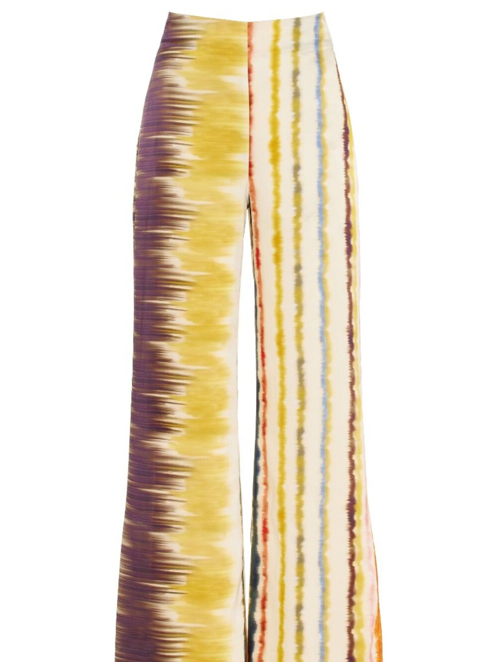Silvia Tcherassi Yellow, Purple and Multicolor Striped Wide-Leg Trousers